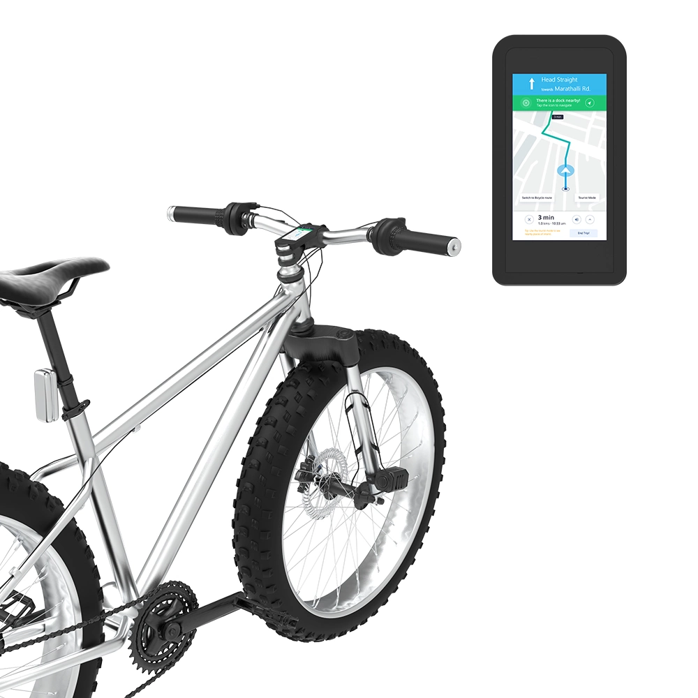 E Bike Navigation داخلي شاشة عرض LCD مقاس 5 بوصات نظام تحديد المواقع العالمي (GPS) أداة تعقب الدراجة التحكم الصوتي في الصوت Alexa Android E Bike Display