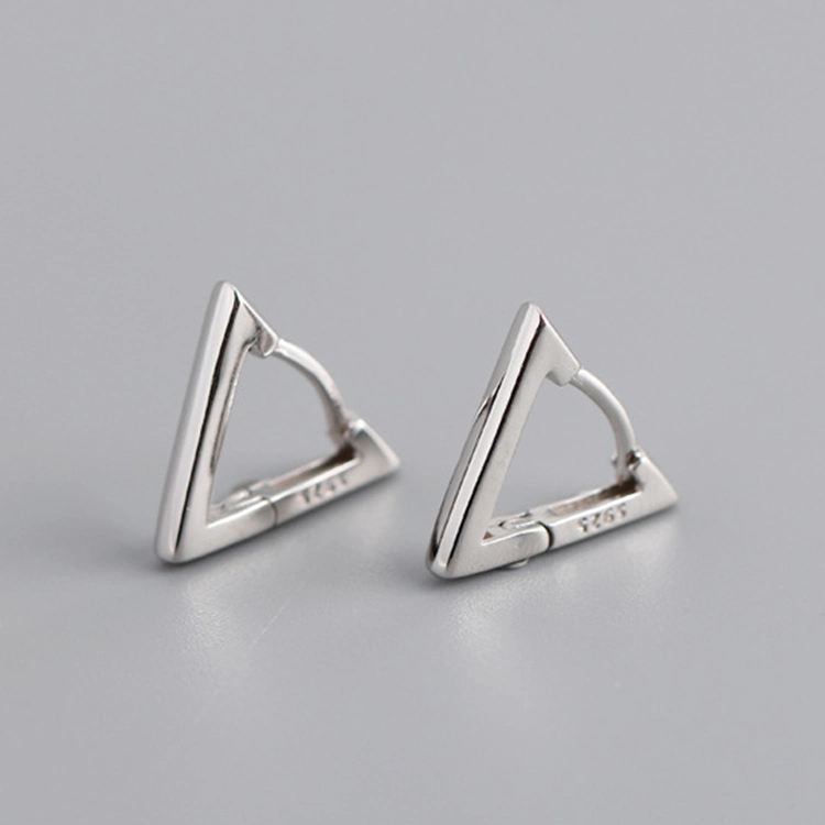 Rhodium Fashion Design Triangle Ring Accessories 925 Sterling Silver Earrings