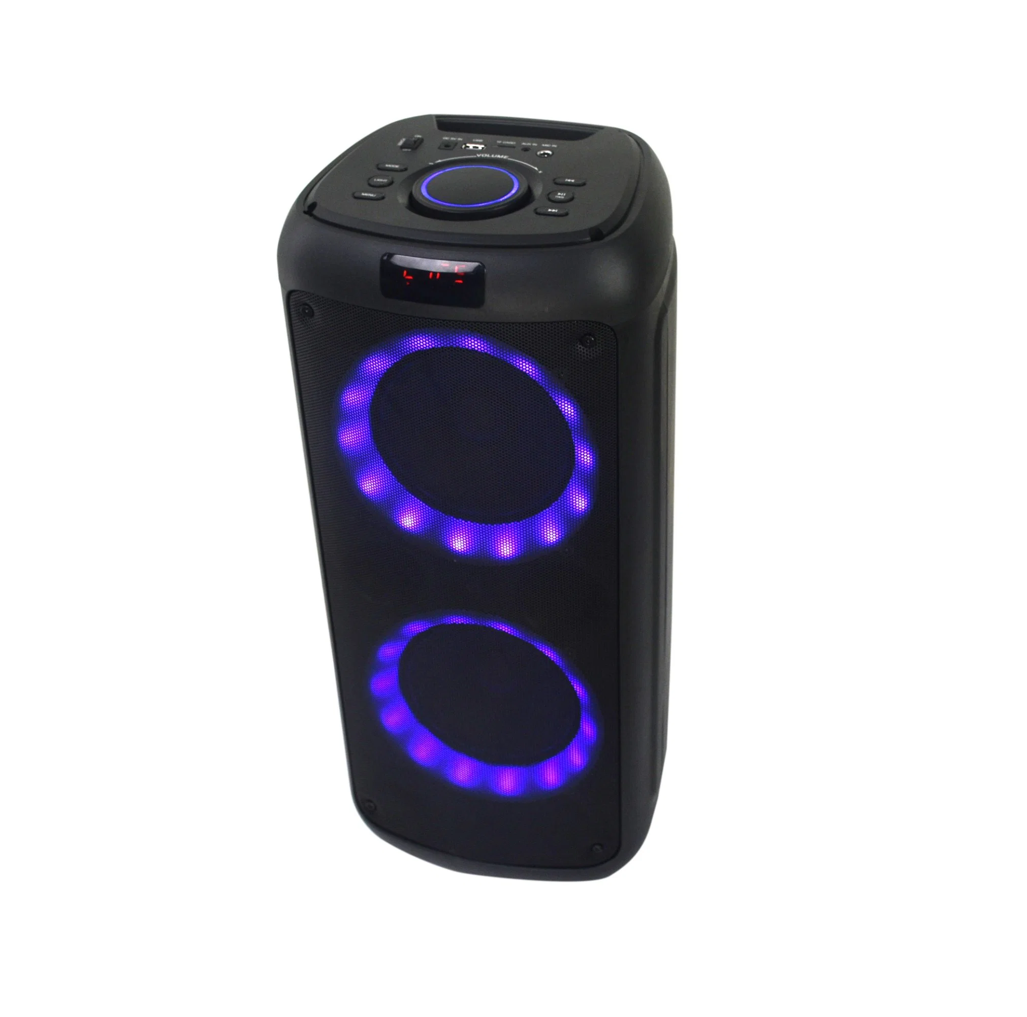 2022 New Small Size Dual 6.5inch Bluetooth Sound Rechargeable Party LED Wireless Box Speaker Audio