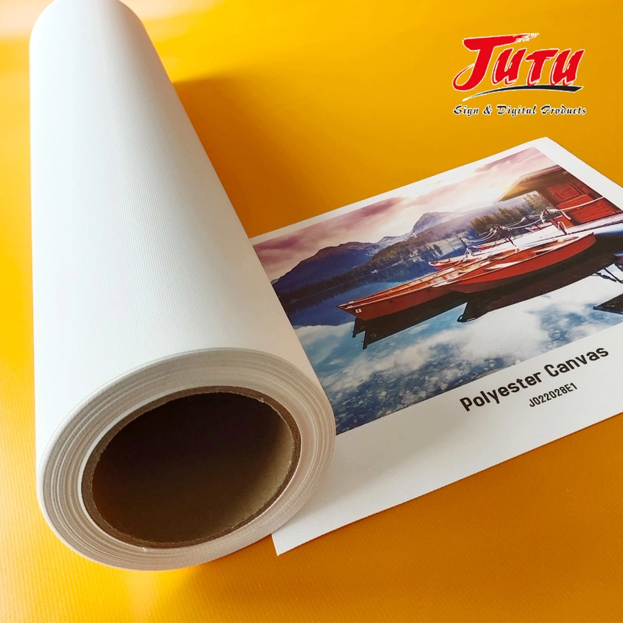 Jutu Semi-Glossy Inkjet Canvas Waterproof Polyester Canvas for Home/Commercial Area Decoration