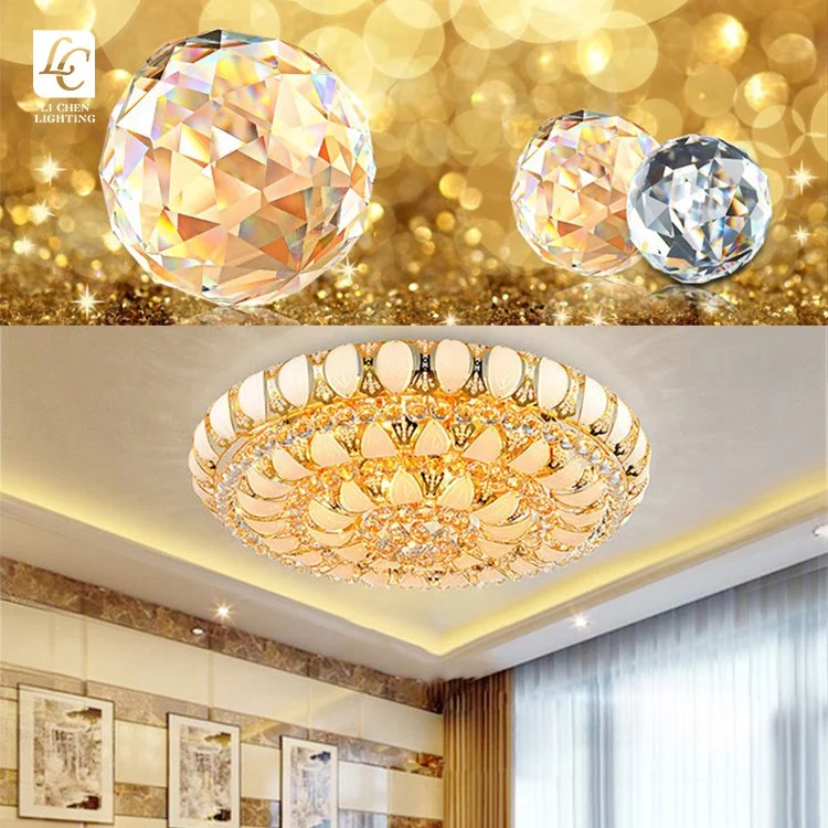 Luminária de Teto em LED de Cristal de Vidro Decorativa para Sala de Estar e Sala de Jantar em Estilo Moderno