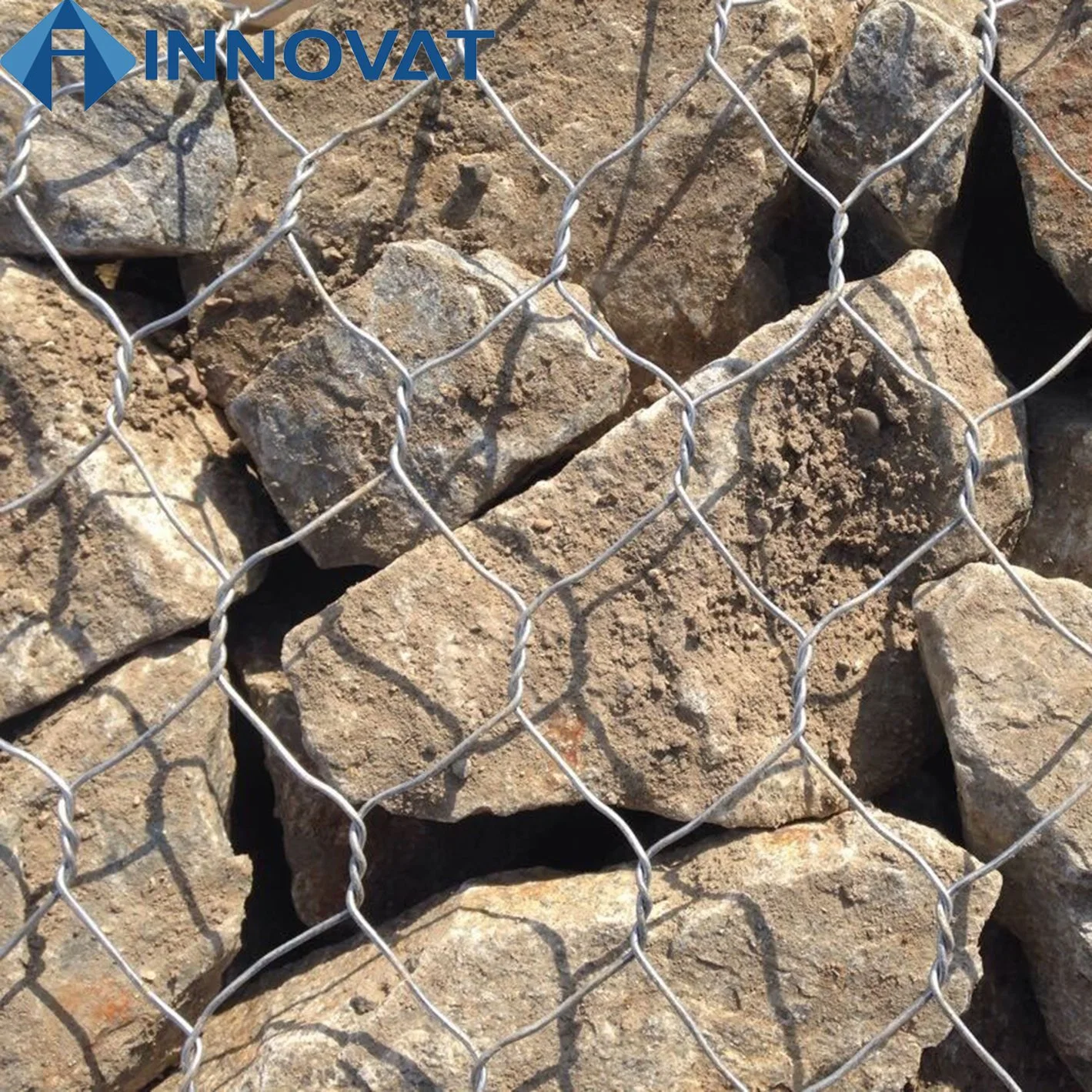 Caixa de Cesto Gabion caixa de pedra Gabion paredes revestidas a PVC Grelha de pedra