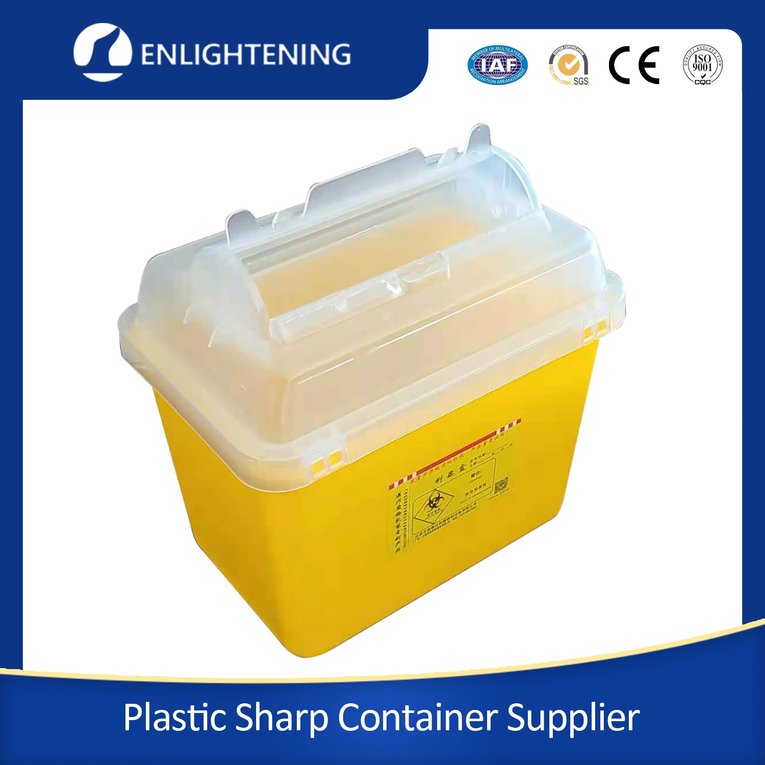 0.1-30L Disposable Plastic Medical Missing Lid Pocket Size Sharps Disposal Bins Container Collection Boxes for Hospital Use