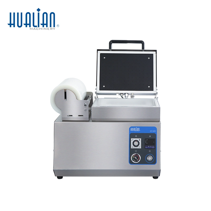 Hvt-240ts Hualian Kitchen Table Skin Food Packaging Packing Vacuum Sealer Sealing Machine