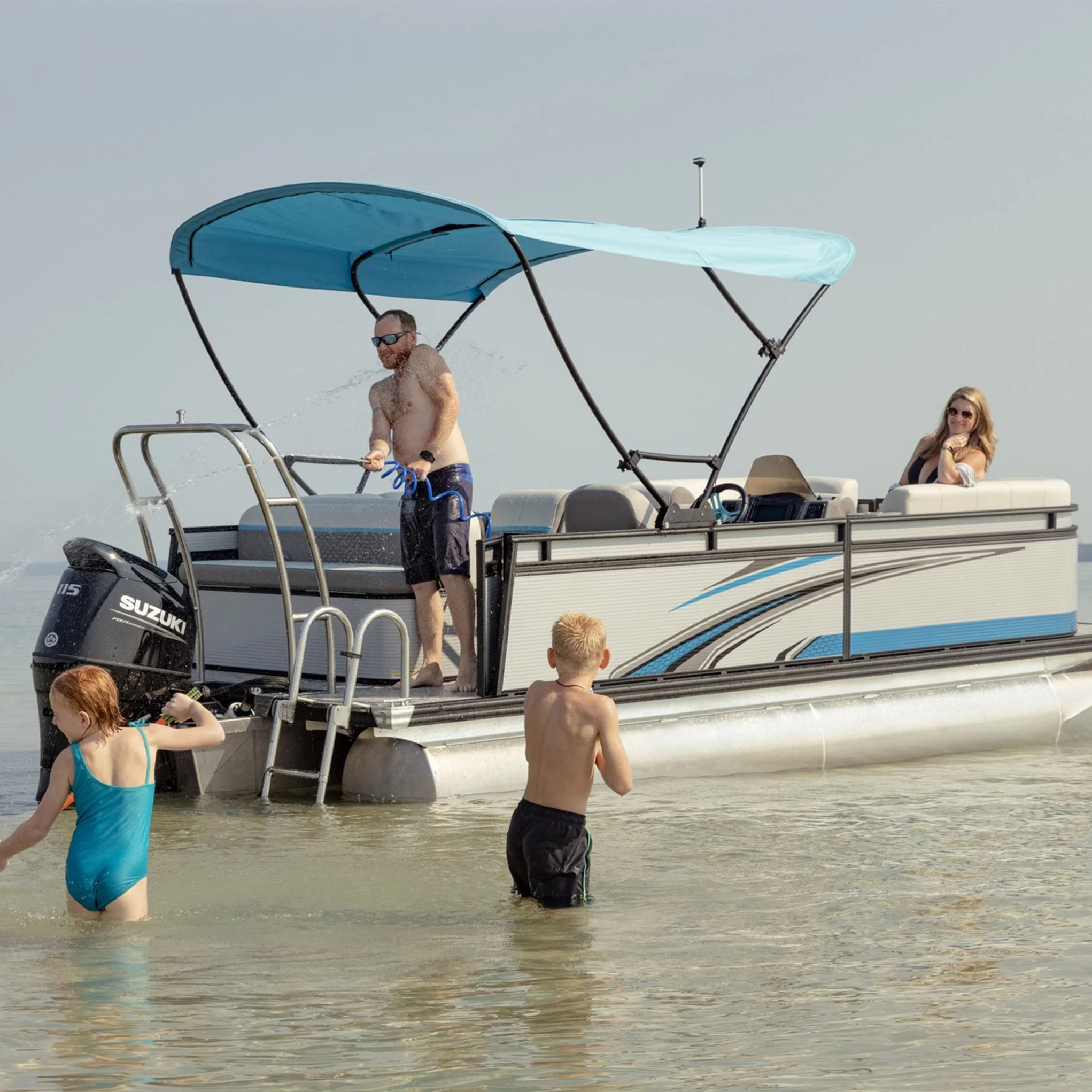 Mmelancho 4.98m&times; 2.28m Aluminum Welded Aluminum Pontoon Boats for Sales