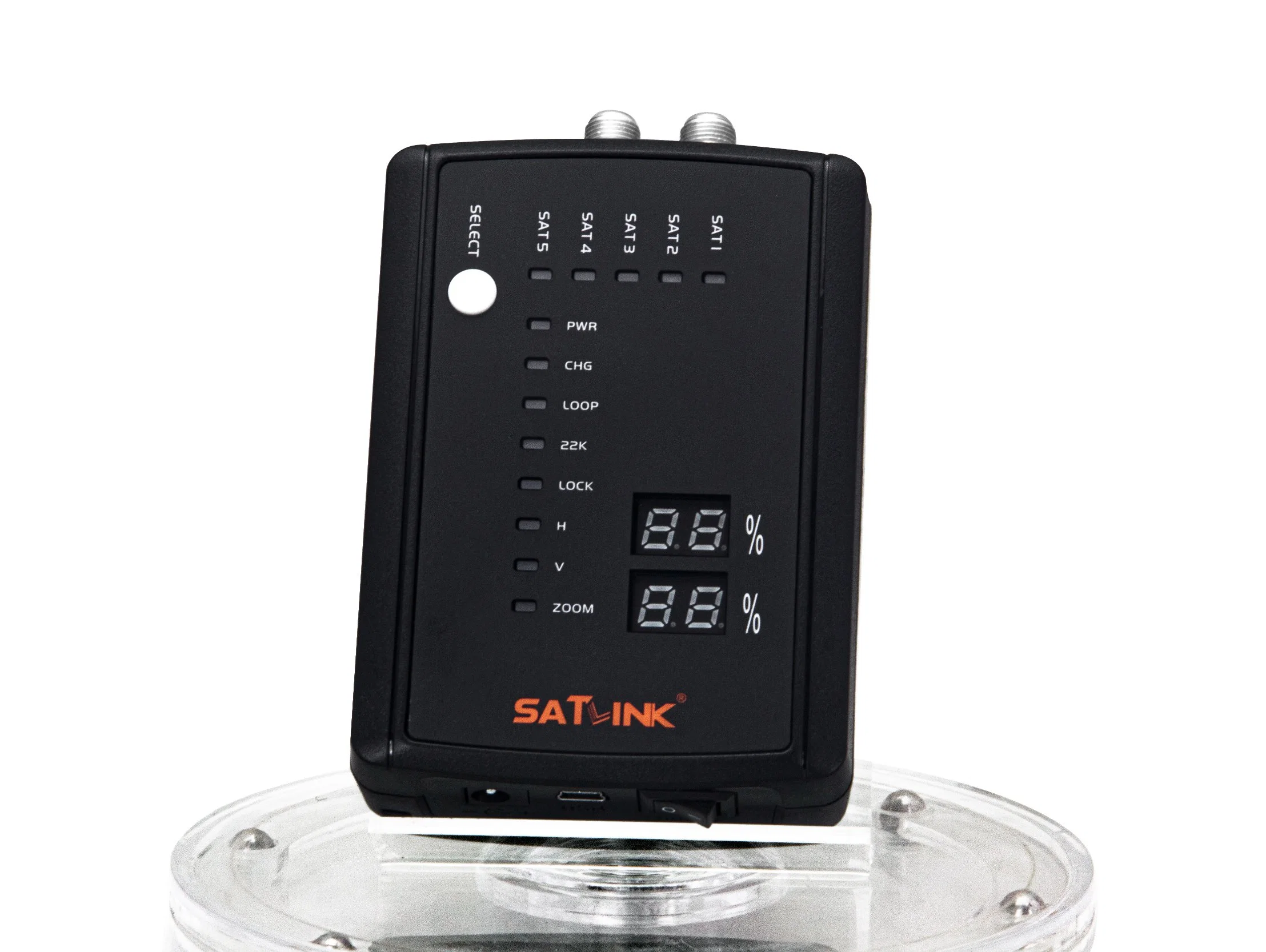 DVB-S2/S HD Satellite Finder with F Type Lock Signal