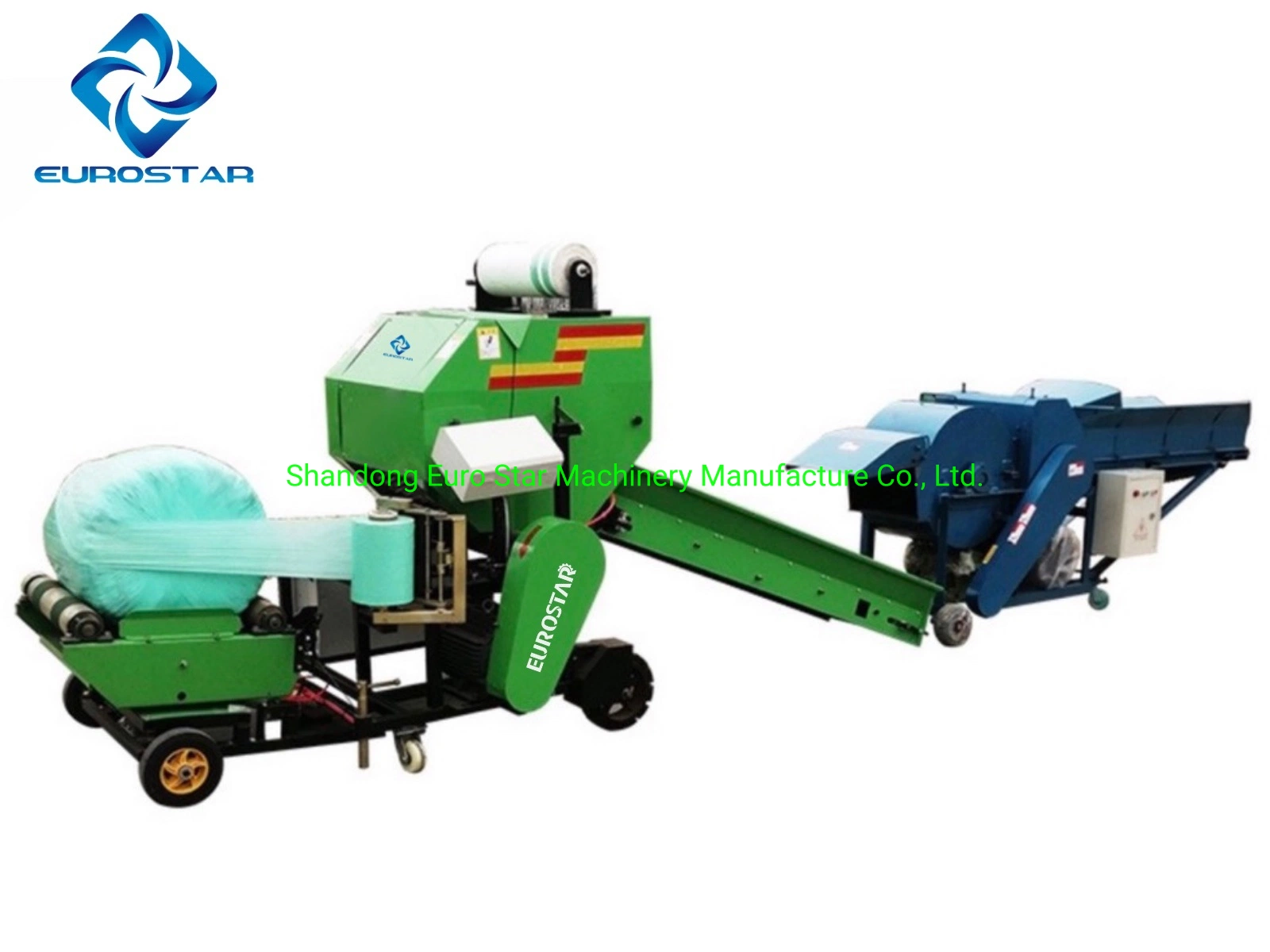 Beschichteter Motor Automatische Ballenpresse und Strohhalm Wrapper Silage Grass Bale Verpackungsmaschine Ballenpresse Mais Mais Mais Mais Kleine Mini Runde Hay Tier Maschinen Zur Vorschubbearbeitung Maschinen