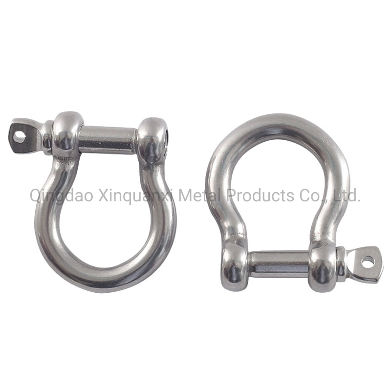 High quality/High cost performance Rigging Hardware Stainless Steel European Type Bow Shackle with Safety Pin