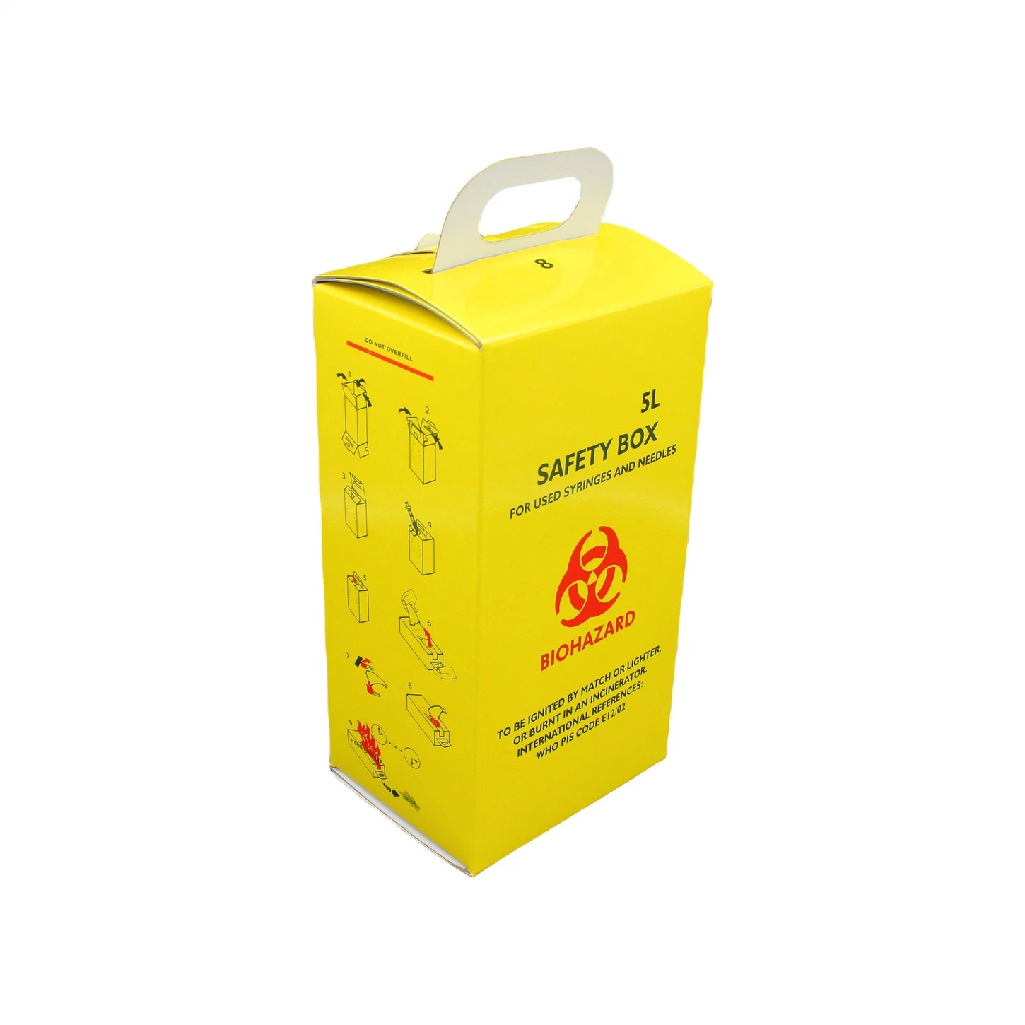 Medmount Medical Disposable Corrugated Board/Kraft Paper/White Cardboard Sharps Safety Box for Biohazard Waste