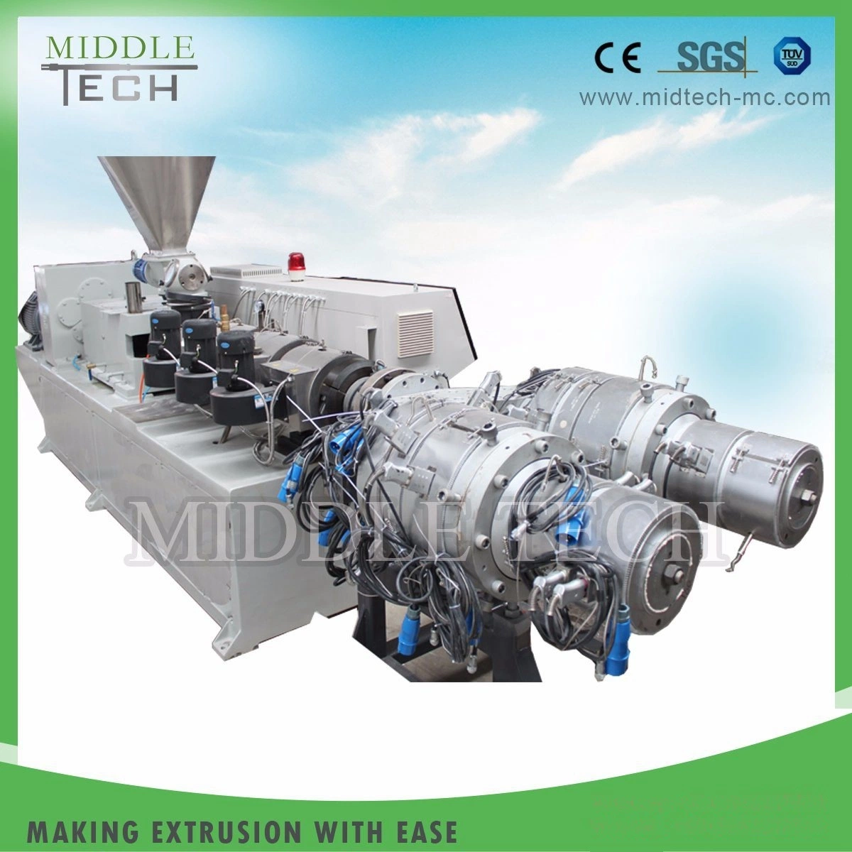 Plastic PVC Double Pipe Extrusion Production Line PVC Double Output Conduit Dual Pipe Making Machine