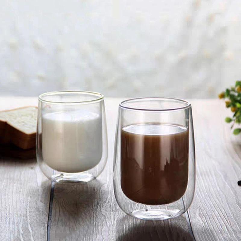 Handgemachte Doppelwandig Glas Kaffee Tee Saft Wein Wasser Becher Becher Set für Geschirr Geschirr Geschirr Gläser