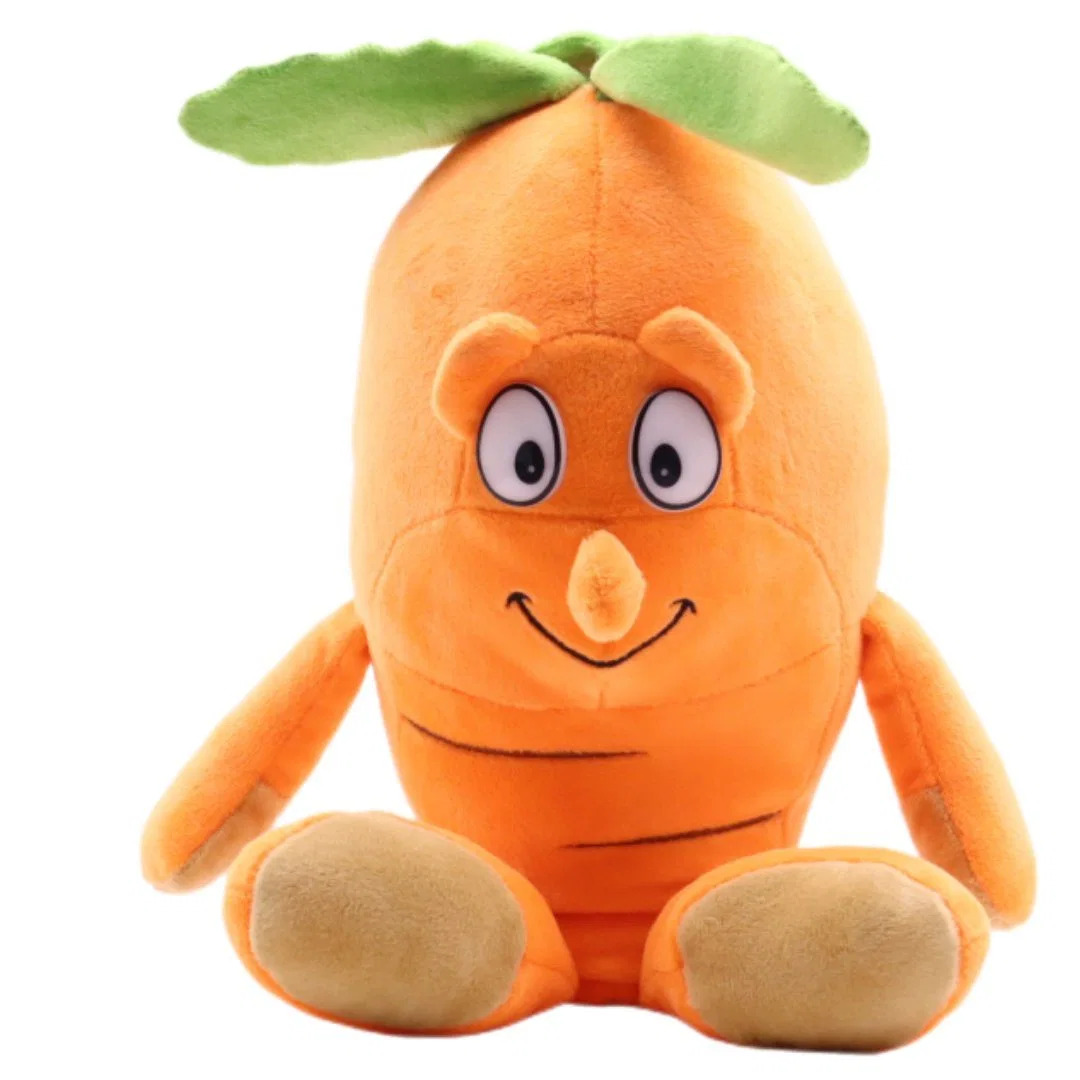 Großhandel niedlichen Gemüsepuppe Kinder Plüsch Karotte Spielzeug Orange 35cm Gefüllte Weiche Kinder Spielzeug Baby Geschenk Radish Sitzende Carota