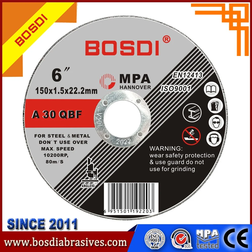 6'' Cutting Disc, 150X1.6X22mm Cutting Power Tool, Abrasive Stainless Steel Cutting