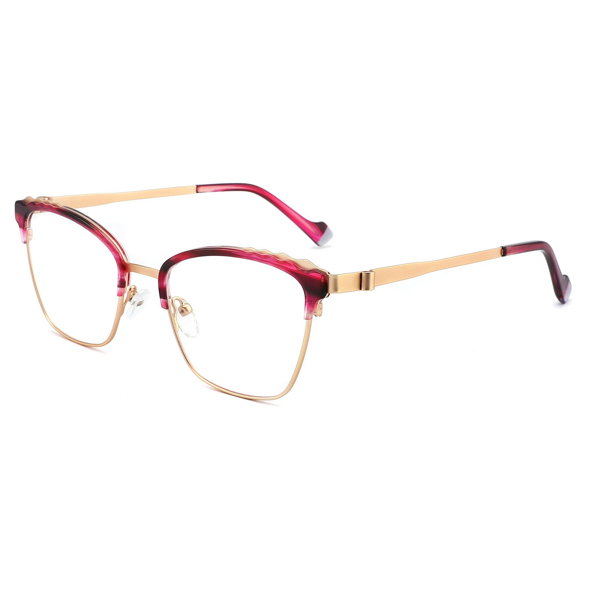 Unique Design Wave Cutting Metal Design for Grateful Women Ladies Acetate Optical Frames