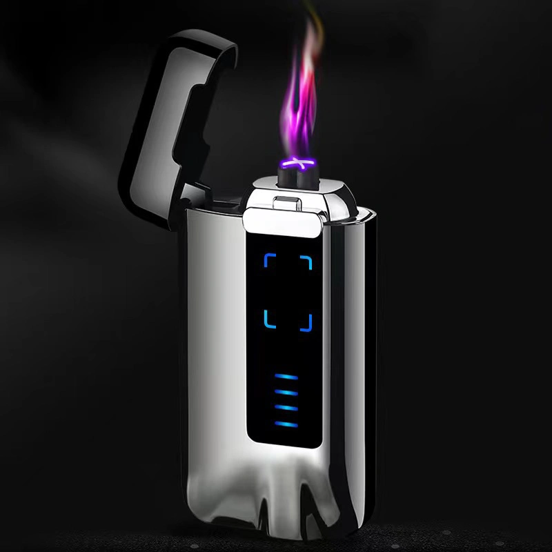 OEM Charging Display Double Arc Electronic Lighter USB Recharging Cigarettes Lighter