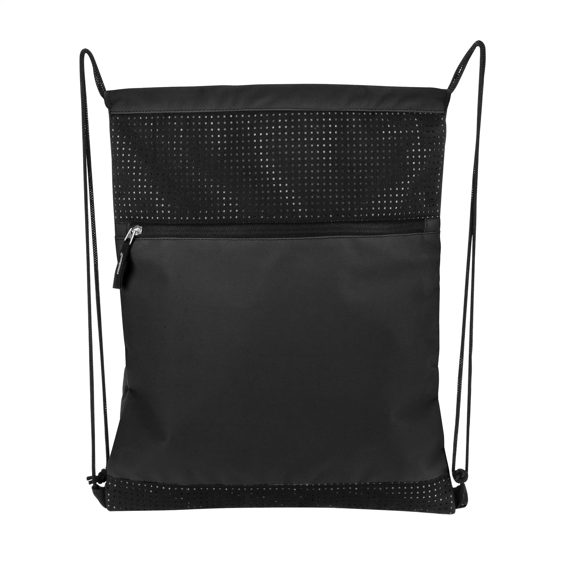 600d 210d Polyester Drawstring Sports Pack Bag Front Mesh Pocket