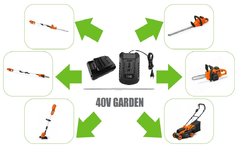 40V-4000mAh Lithium-Ion Compatible-Battery Powerful Cordless/Electric Telescopic/Pole Garden Hedge Trimmer-Power Tools
