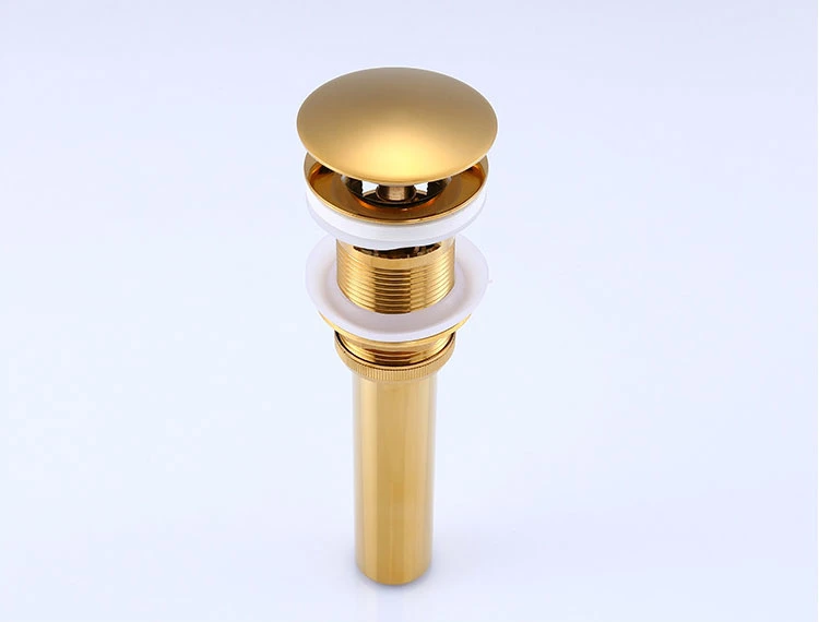 Golden Bathroom Drain Strainer Pop up Drain Water Drainage with Overflow