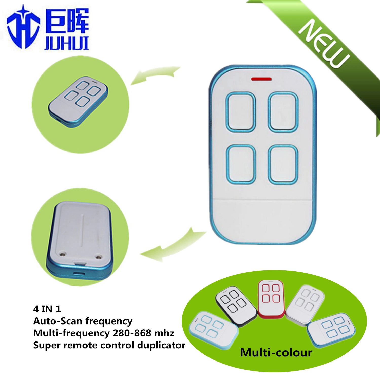 Multi Frequency 280-870MHz RF Universal código evolutivo y código fijo de Control remoto de puertas de garaje