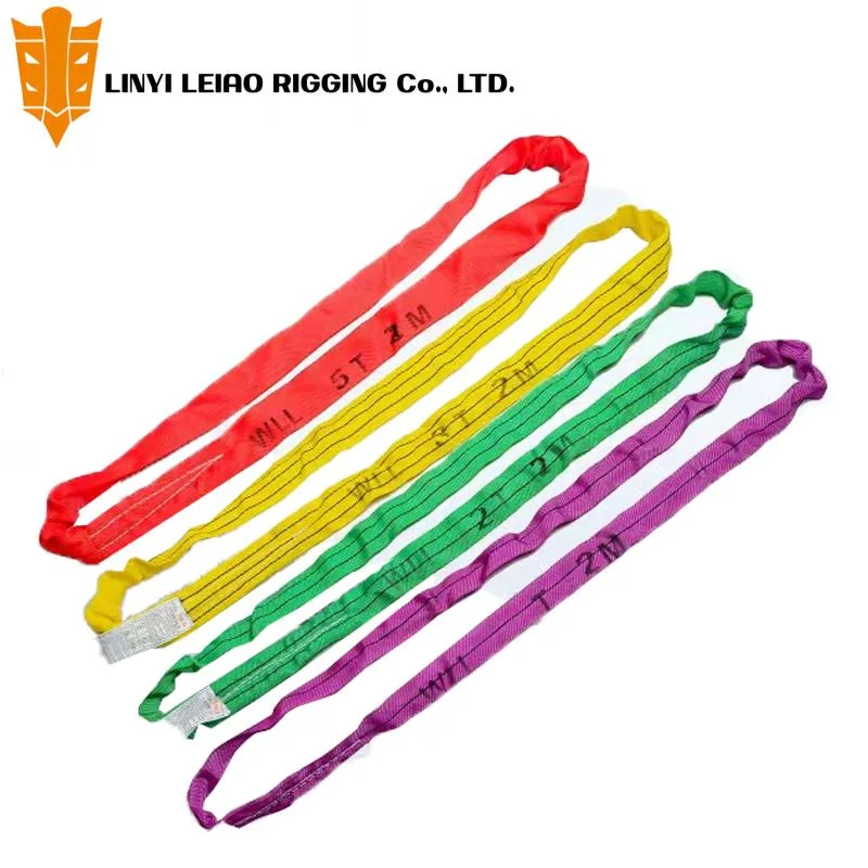 High quality/High cost performance 100% Polyester Round Sling Lifting Strap Made in China