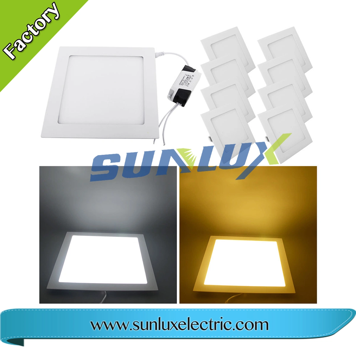 China Manufacture Round Squre Slim LED Panel Light 3W 6W 9W 12W 18W 24W 85V-265V 2 Years Warranty