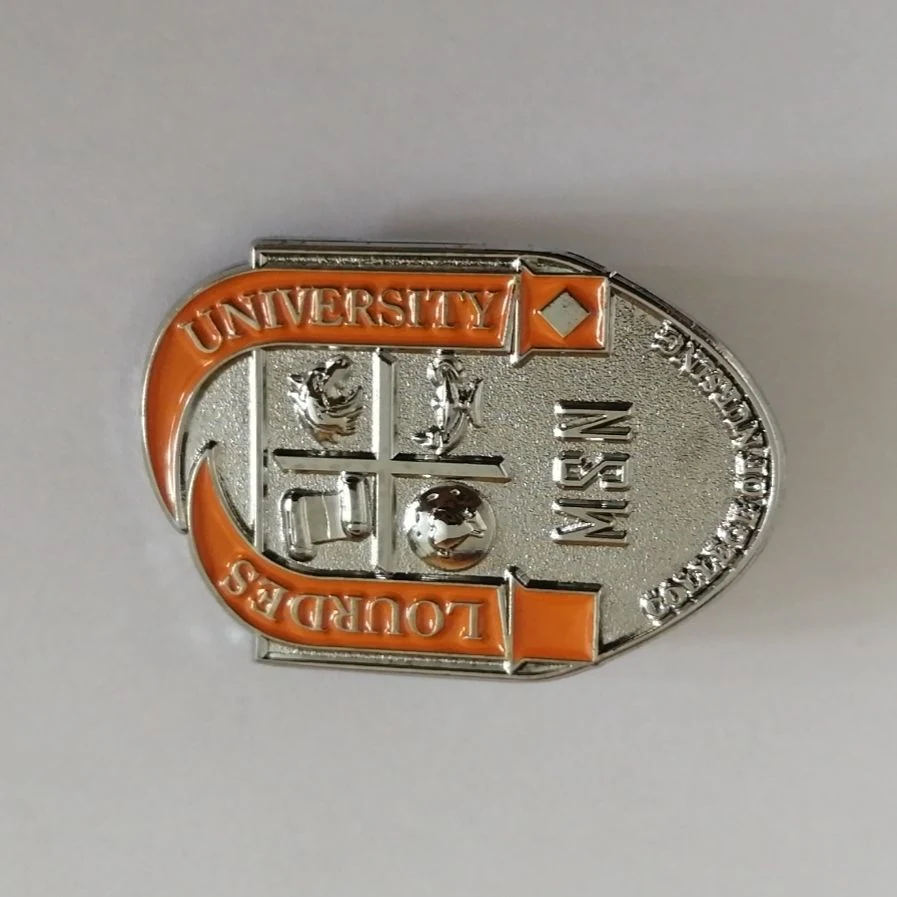 Custom 3D Lapel Pin Badge in Gold and Silver Plating