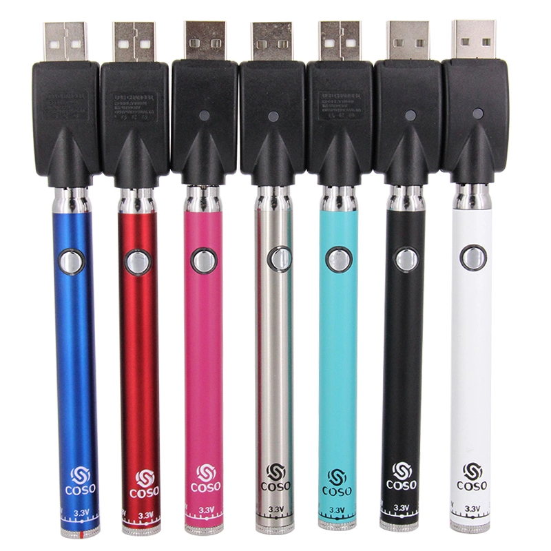 A tensão ajustável Vape Toque de caneta USB com bateria de preaquecimento 510 Thread