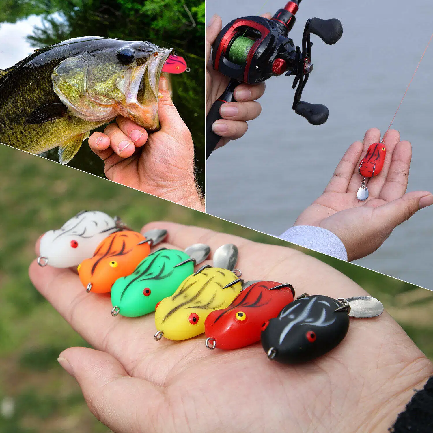 Haruan Jump Accessories Bait Soft Frog Double Hooks Topwater Artificial Fishing Lure