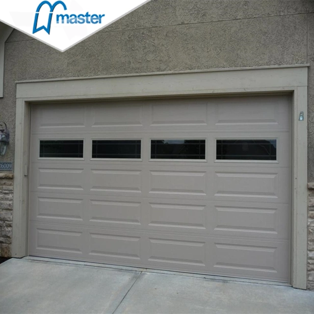 Double Classic Commercial PU Foaming Overhead Garage Doors with Windows