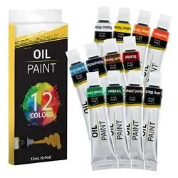 DIY 12/24/36 Ensemble de peinture à l'huile pour artiste avec des couleurs vives et riches à l'aquarelle Pigement.