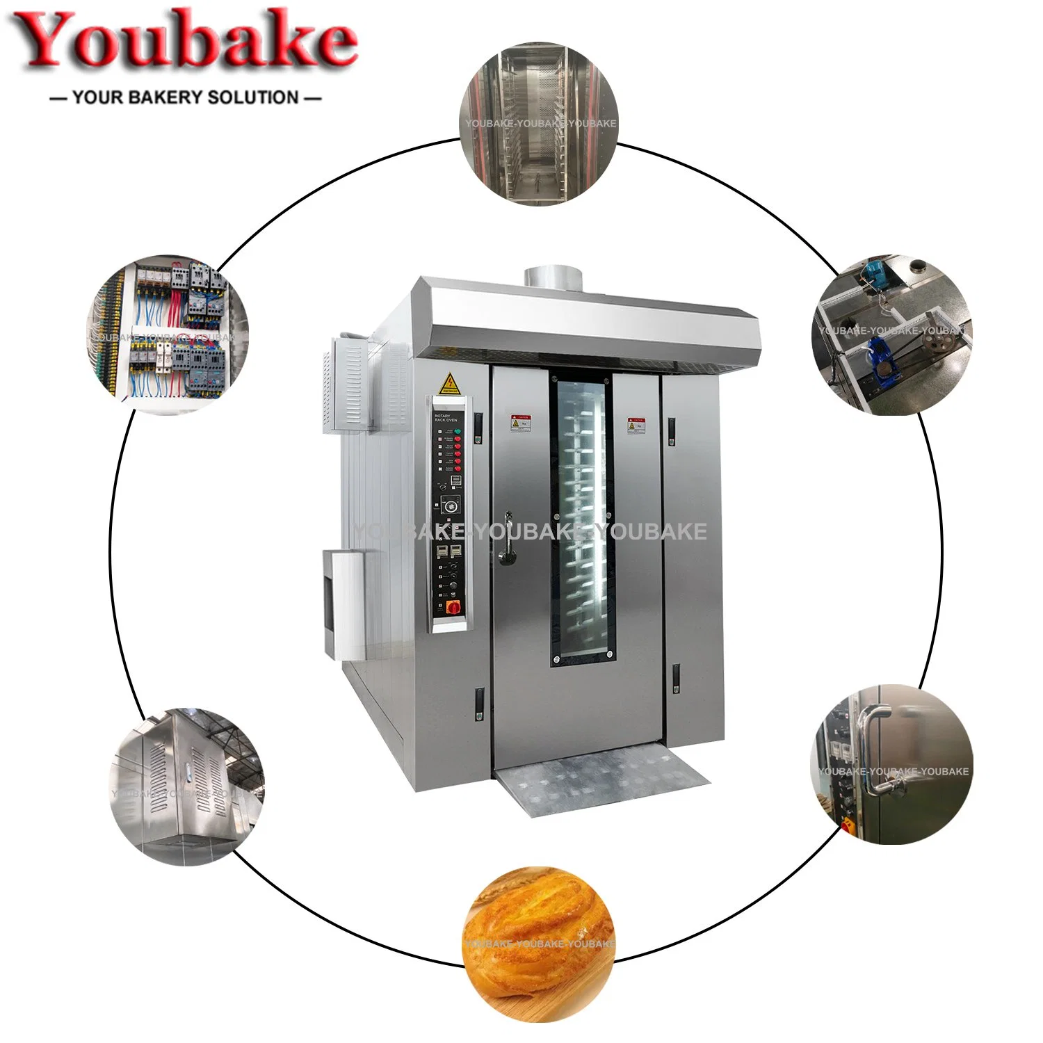 Commercial Electric Gas Heating Stainless Steel Rotating Grill Whole Chicken Rotisserie Oven for Restaurant