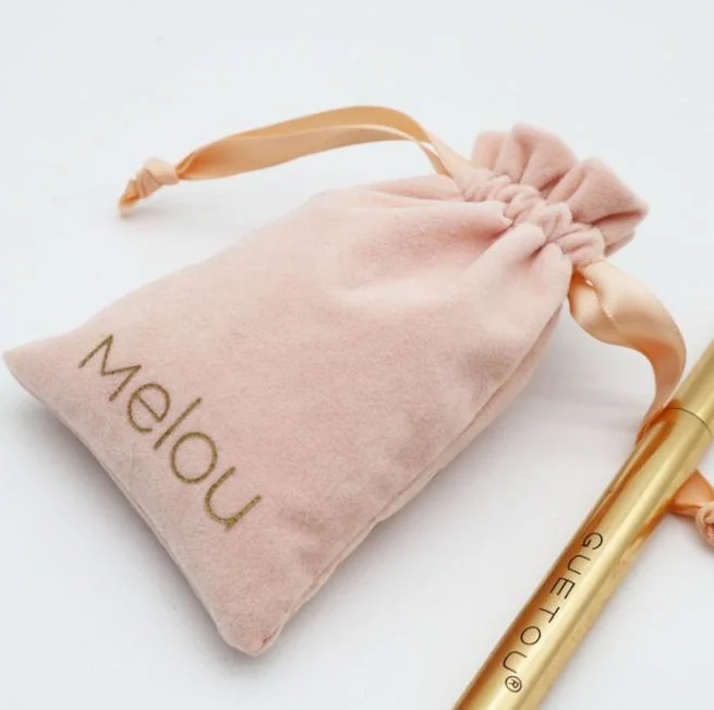 Logótipo personalizado com cordão Mini bolsas Velvet Jóias Gift Velvet mão Saco de tecido