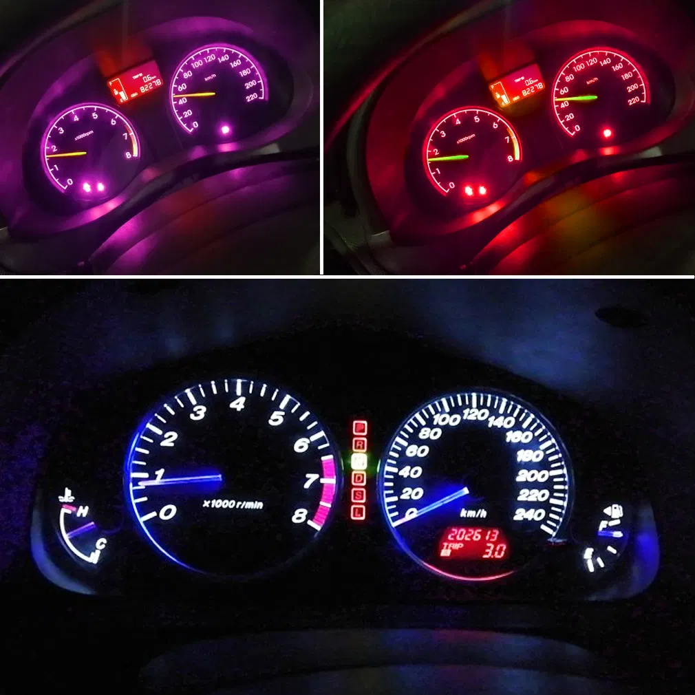 12V Factory Car Interior Dashboard Warning Indicator Instrument Lights 3030 3 SMD Auto Warning Wedge Lamp Error Free Light Pink