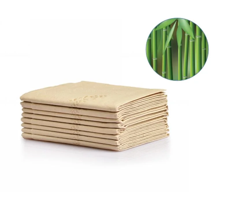 2ply 15gramos 10 recuentos Brown Unleached Ecológico libre de árbol de la pulpa de bambú Mini bolsillo un pañuelo de papel o el uso diario de viaje