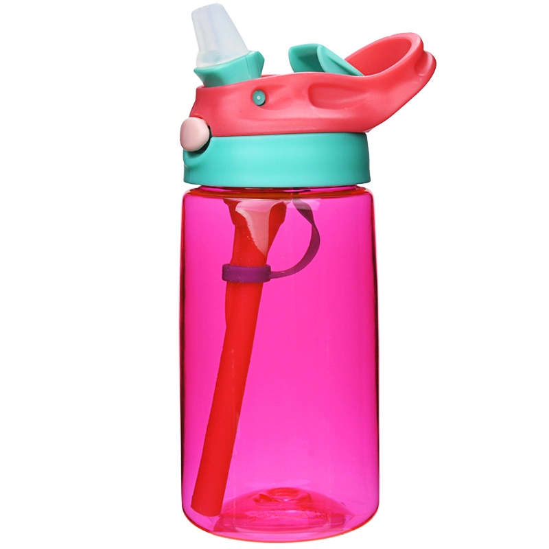 Benutzerdefinierte Logo niedlichen Druck BPA kostenlose Wasserflasche mit Stroh Für Kinder