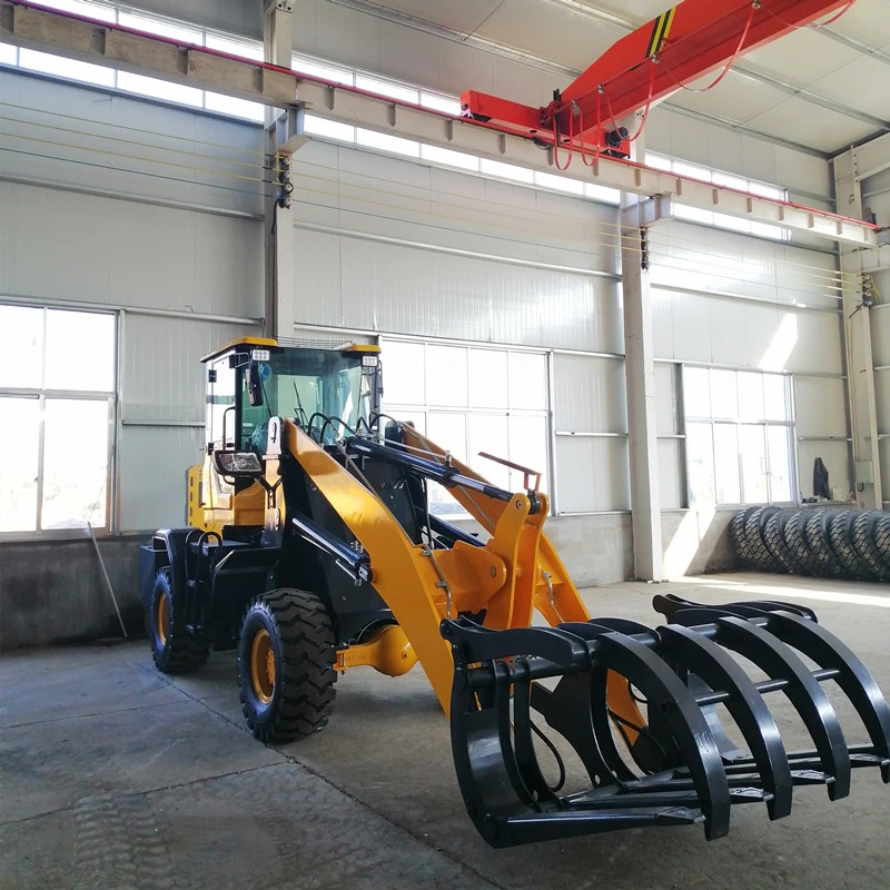 Wheel Loader with Wood Grab Mini Grapple Loader with 1.5 Ton Lift