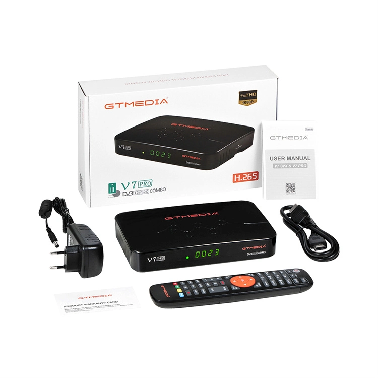 Gtmedia V7 PRO Combo DVB-S/S2/S2X+T/T2 Receptor de Satélite Soporte H. 265 1080P Powervu Biss Key Europa Cccam Youtube V7 Plus