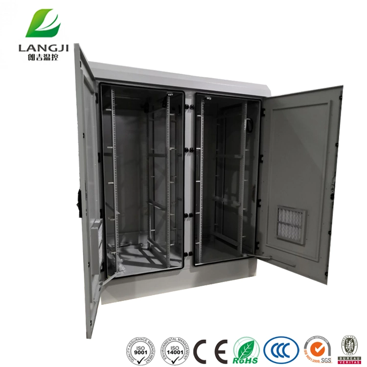 Double Door Waterproof Outdoor 19 Rack Telecom Power Enclosure Cabinet with Filter