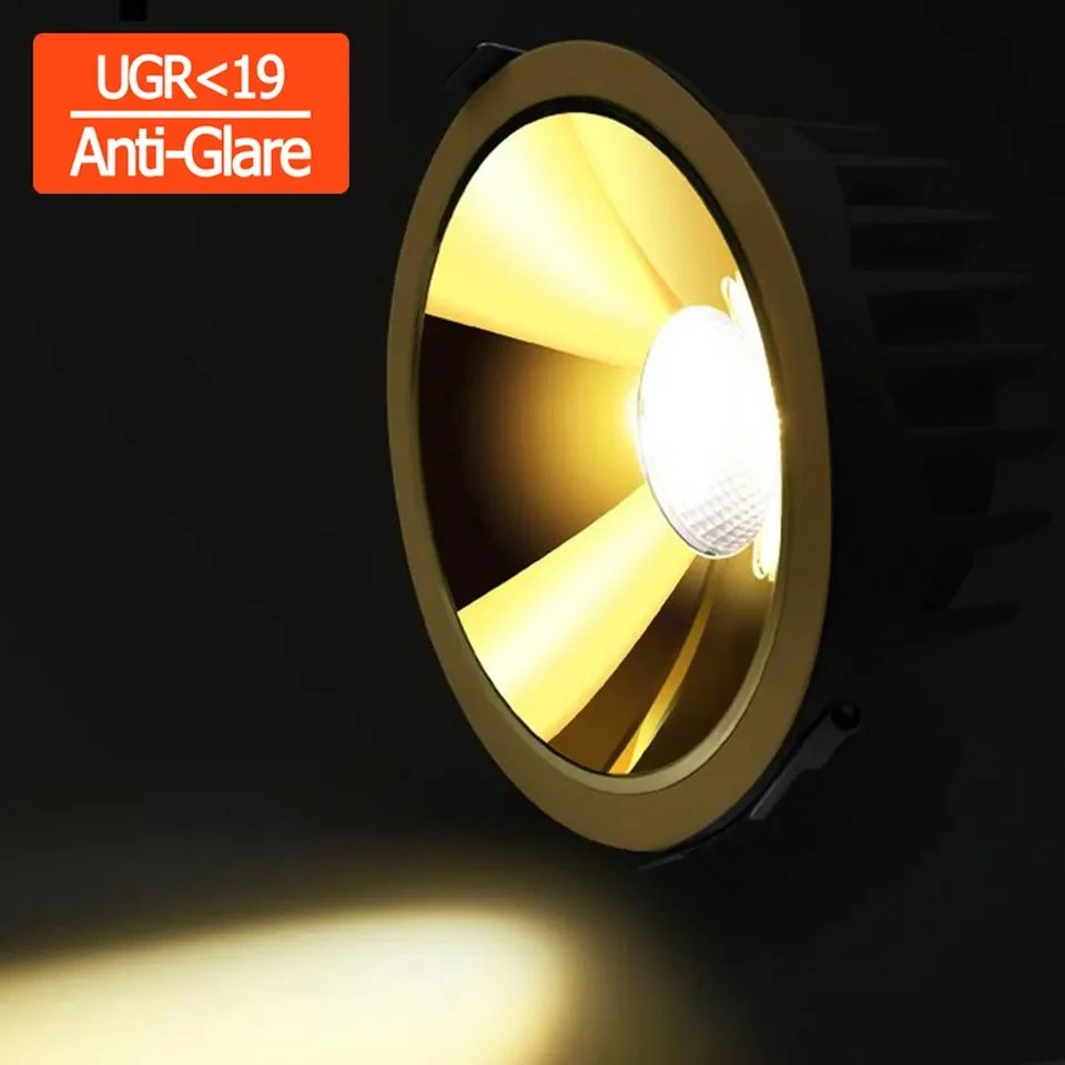 Urg<19 COB Ceiling Recessed Round White/Black 10W 15W LED Spotlight Downlight