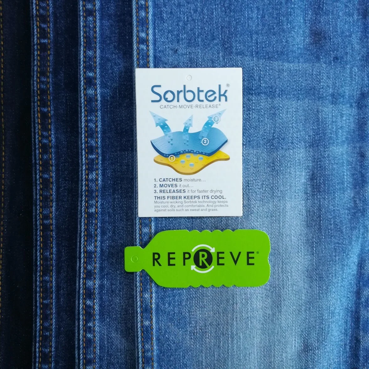 Tejido denim de hilo Sorbtek Unifi de algodón de Poly Span