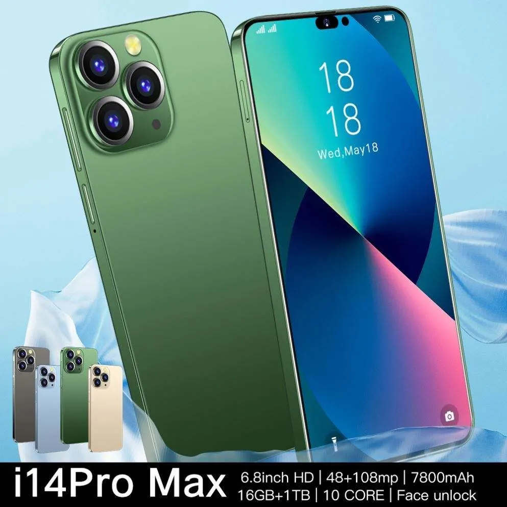 الهاتف الخلوي I14 High 4+64GB 6.7 بوصة Smart Dual Card Mobile هاتف مناسب لـ I14 PRO Max Phone