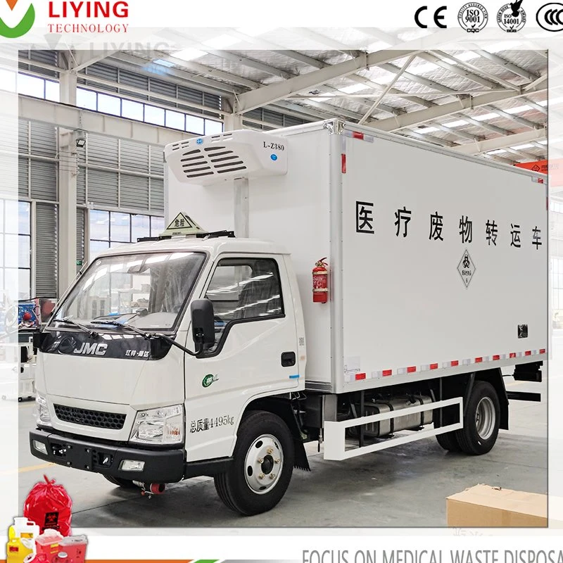 Hospital Clinical Waste Collection Truck Medical Refuse Transfer Vehicle with Refrigeration Function Waste Shipping Vehicle