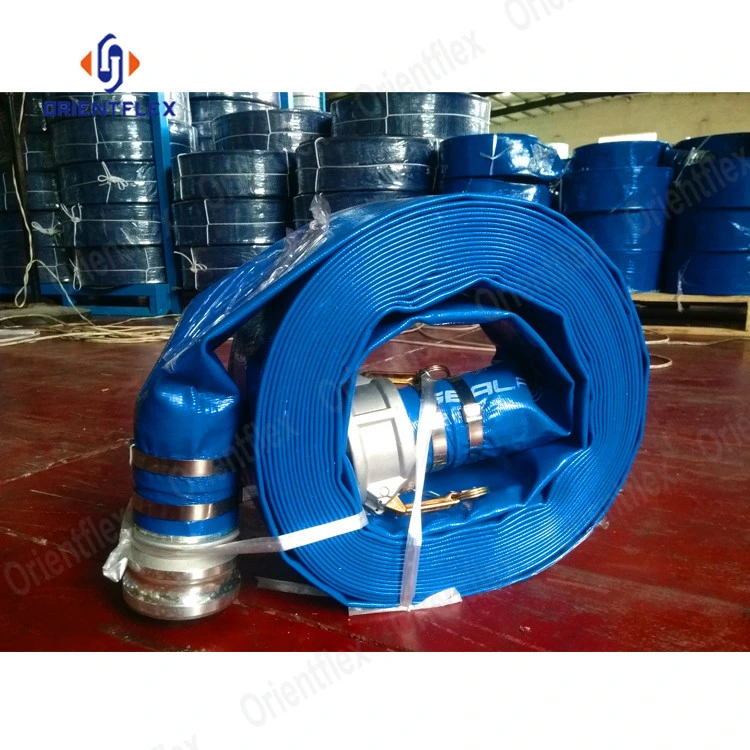 Irrigation 1 2 3 6 8 10 12 Inch Collapsible Blue High Pressure Heavy Duty Vinyl PVC Lay Flat Water Pump Pool Discharge Garden Sunny Layflat Water Hose