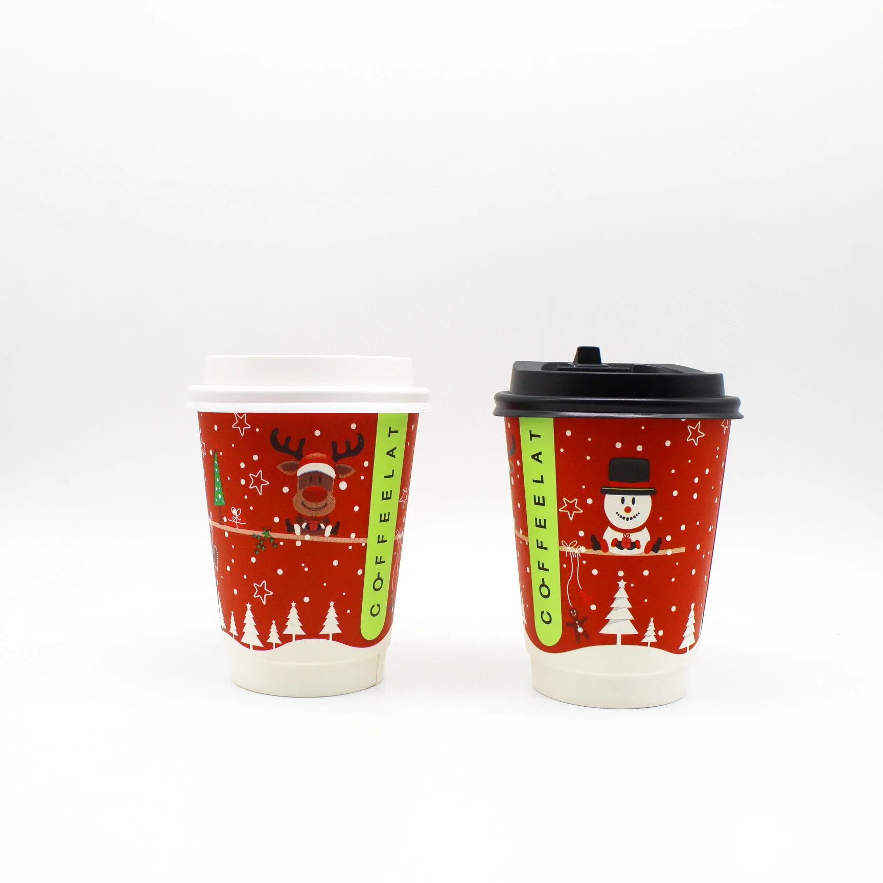 Santa 12oz Disposable Paper Christmas Cups