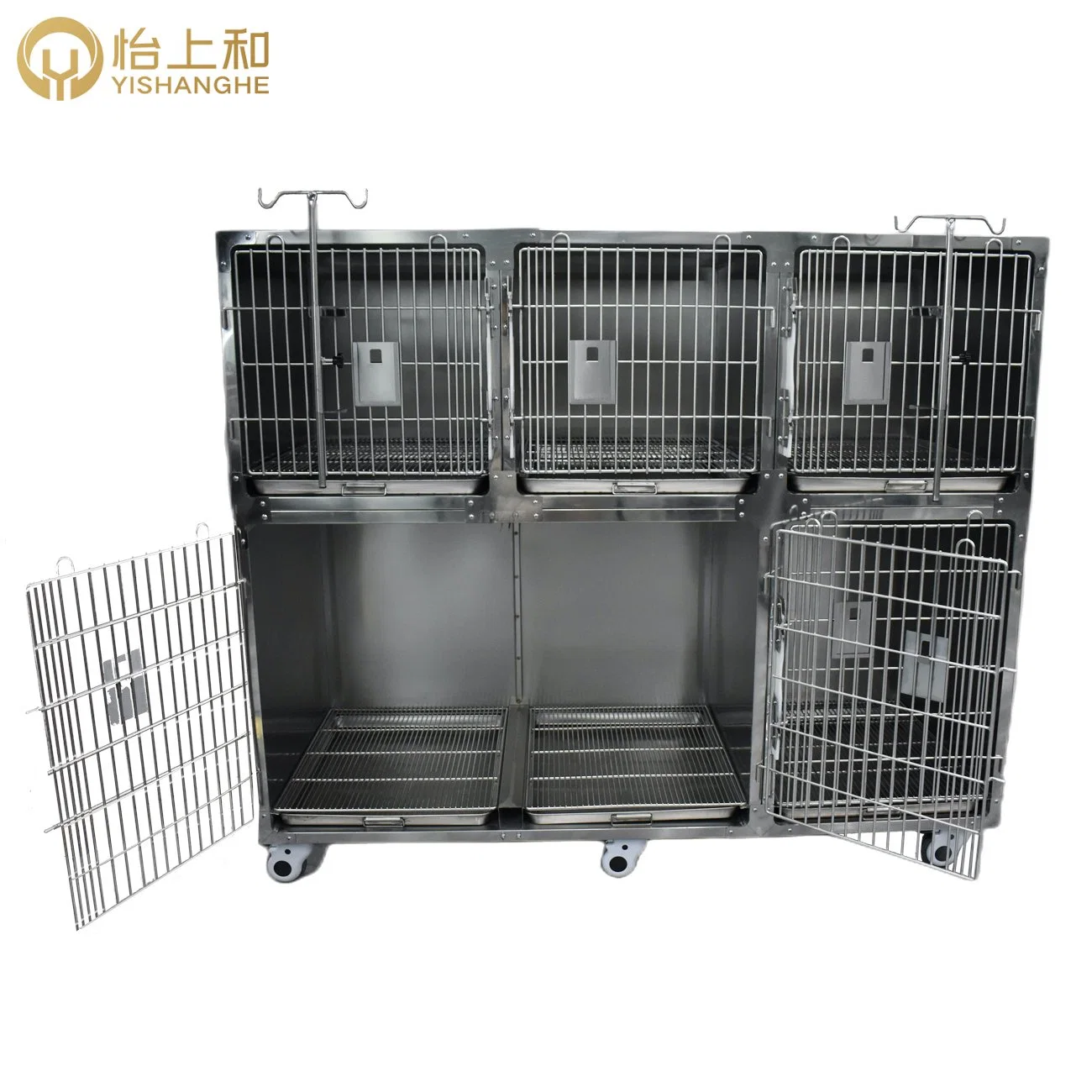 Pet Stainless Steel Metal Toilet Dog Cages Veterinary Display Cage Pet Product