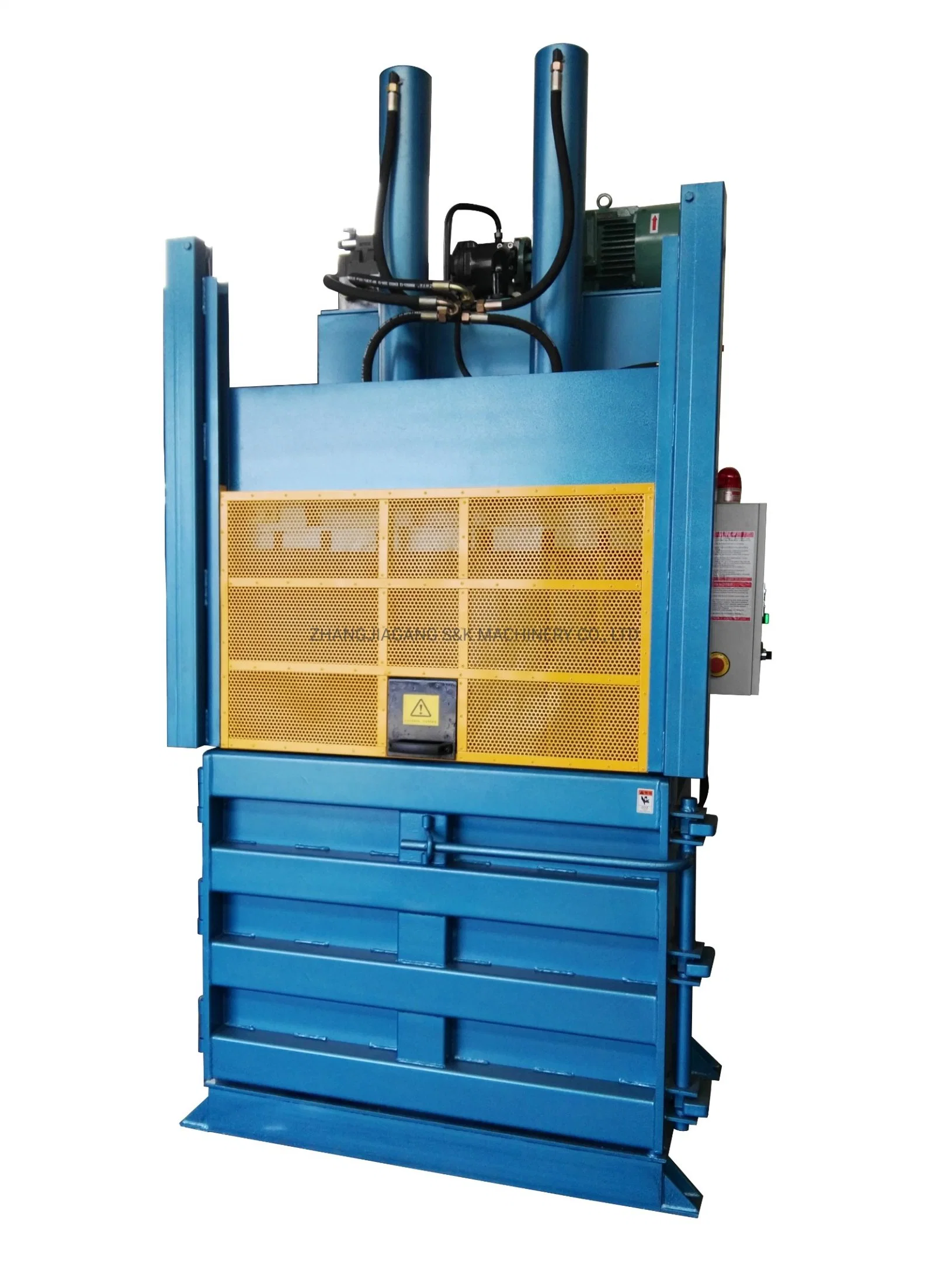 High Efficiency Hydraulic Double Chamber Vertical Clothing Baler for Textile Cartoon Plastic Recycling Machinery