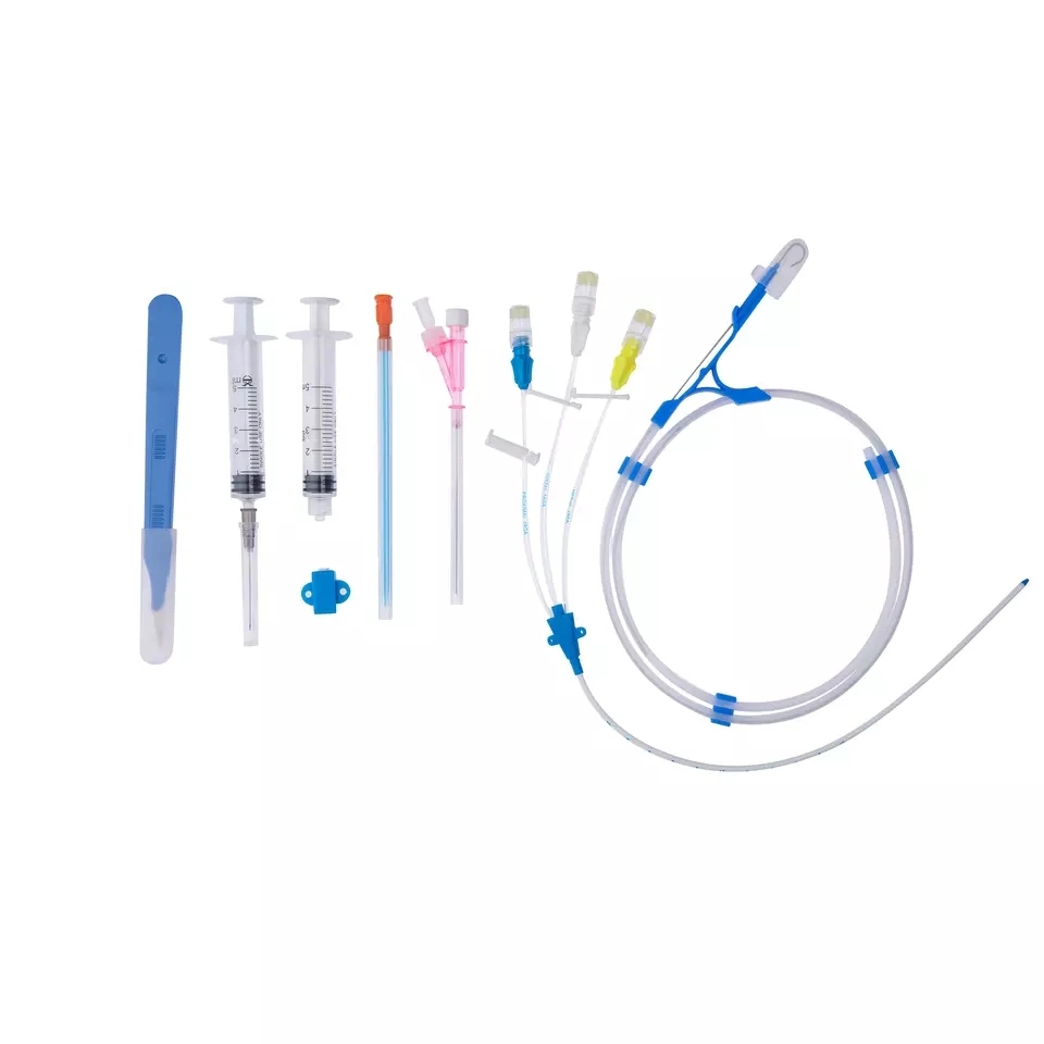 Kit de CVC médico Cateter venoso central, simples lúmen/duplo lúmen/triplo lúmen