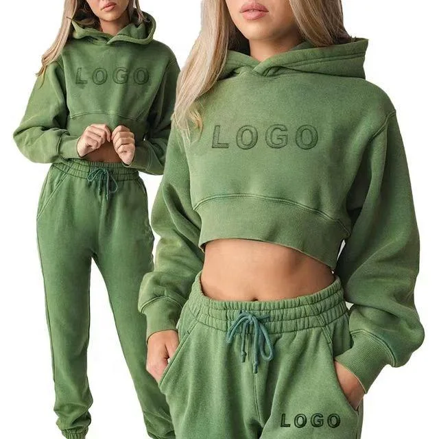 Wholesale Custom Print Logo Unisex Sweatsuit Loose and Leisure Hoodie Sweatshirts Sweatpants Jogger Tracksuit for Women Men