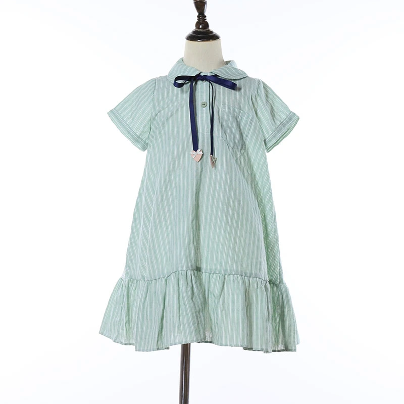 New Look Fashion Summer Collection Children's Clothes Striped Girls Casual Dress for Kids Girls Baby