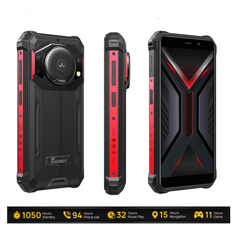 Fossibot Original Fast Charging 10600mAh Battery Android12 OS Waterproof IP68/69 Rugged Smartphone 4GB+64GB Face Fingerprint Unlock